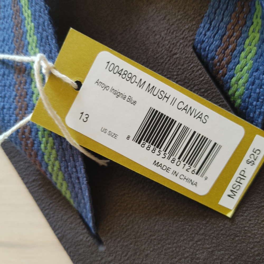 Teva Brown Flip Flops with Blue-Green-Purple Striped Straps - Picture 3 of 3